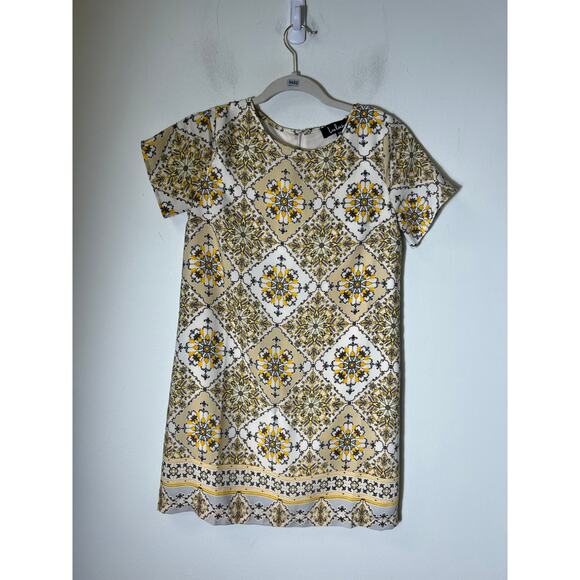 Lulu's Yellow Print Short Sleeve Knee Lenth Dress Sz xs - Picture 1 of 3